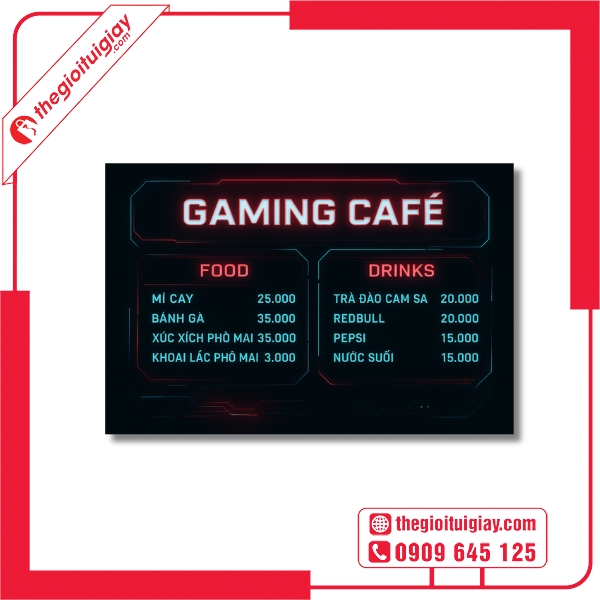 Mẫu bảng gi&aacute; dịch vụ v&agrave; đồ ăn&nbsp;