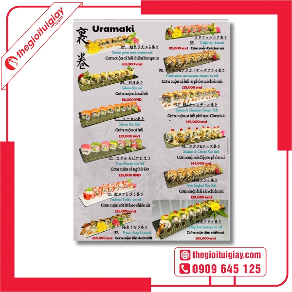 Mẫu menu qu&aacute;n Nhật đẹp v&agrave; thu h&uacute;t kh&aacute;ch h&agrave;ng