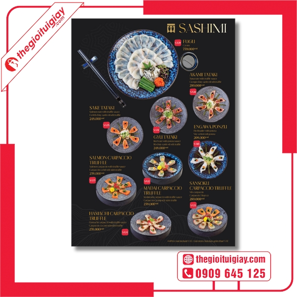 Mẫu menu qu&aacute;n Nhật thiết kế độc đ&aacute;o v&agrave; chuy&ecirc;n nghiệp