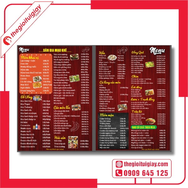  Mẫu menu quán nhậu bình dân Sân Bia Mạo Khê với nhiều món ngon hấp dẫn 