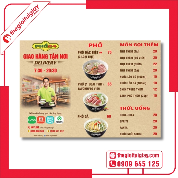  Mẫu thiết kế menu quán phở hiện đại, dễ đọc 