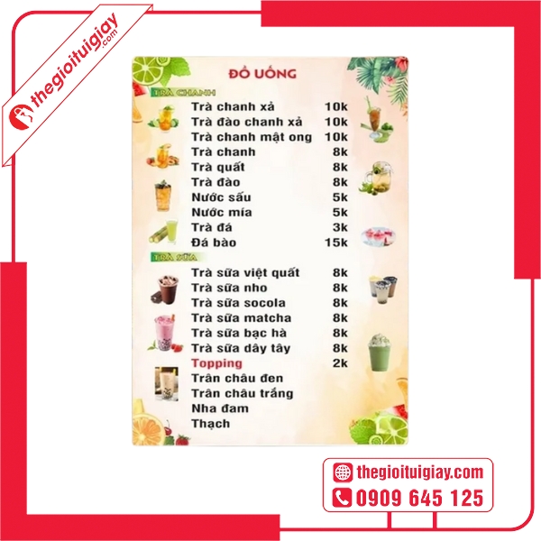  Mẫu menu quán trà đá thân thiện và dễ đọc 