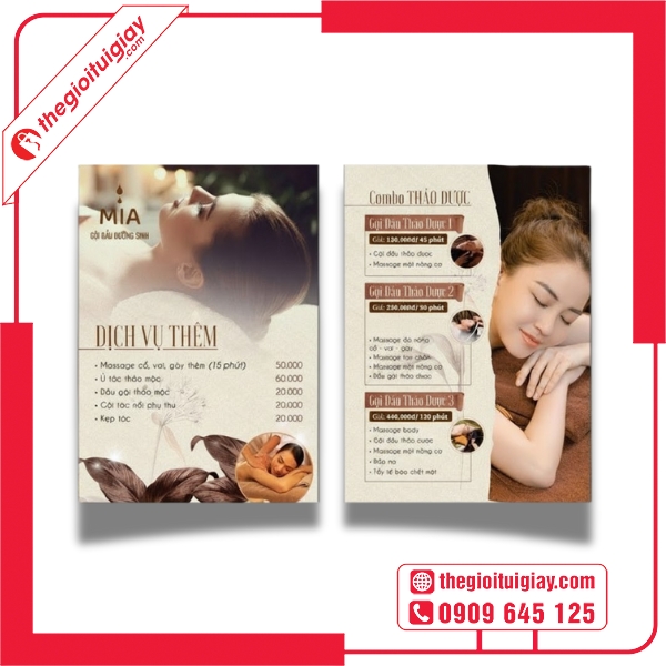  Mẫu menu spa Mia chuyên nghiệp cho tiệm làm đẹp cao cấp 