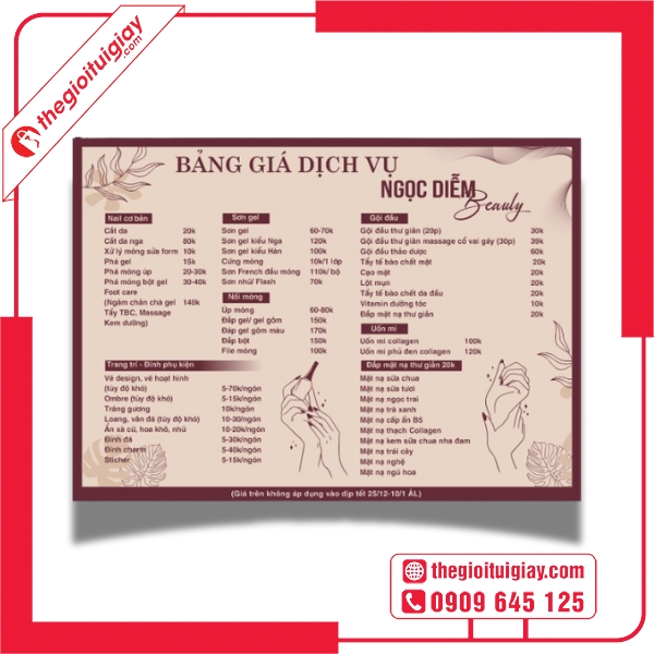  Mẫu menu spa hiện đại, tông màu pastel nhẹ nhàng - Ngọc Diễm Beauty 