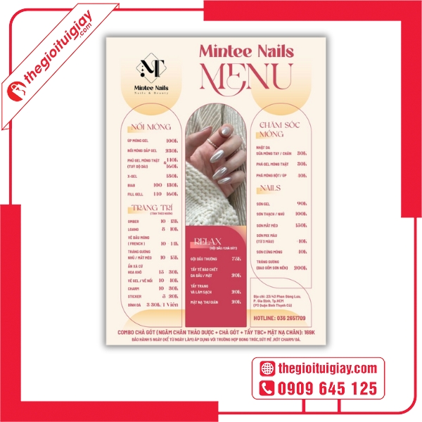 Menu Tiệm Nail