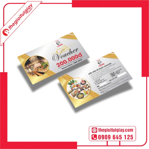 Mẫu voucher giảm giá phù hợp cho nhà hàng, quán cafe