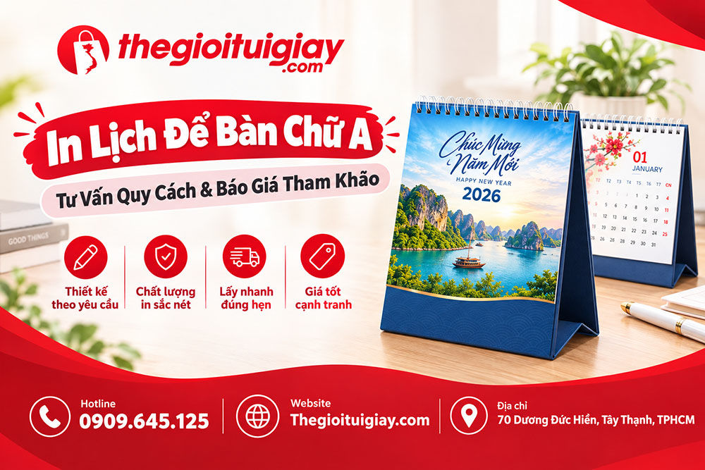 In Lịch Để Bàn Chữ A
