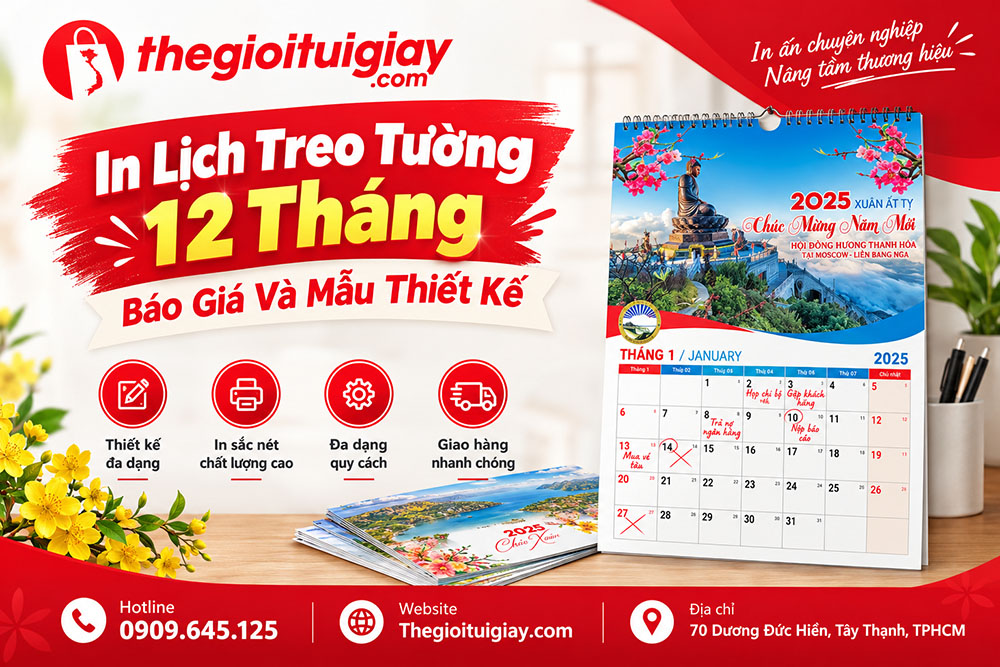 In Lịch Treo Tường 12 Tháng