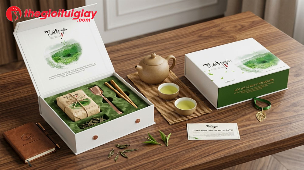 mẫu bao bì giấy quà tặng doanh nghiệp nắp nam châm sang trọng
