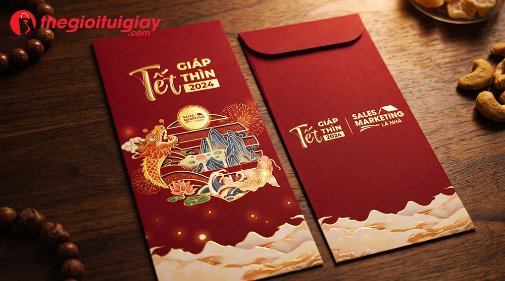 Thiết kế bao lì xì doanh nghiệp ép kim sang trọng cao cấp