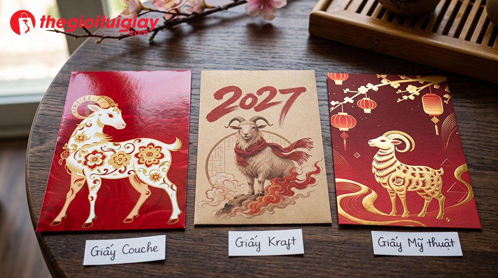 So s&aacute;nh bề mặt chất liệu giấy in bao l&igrave; x&igrave; Couche Kraft v&agrave; giấy mỹ thuật