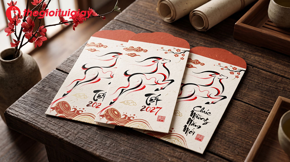 Mẫu bao l&igrave; x&igrave; 12 con gi&aacute;p phong c&aacute;ch d&acirc;n gian đương đại