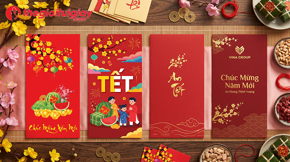 Mẫu thiết kế bao lì xì doanh nghiệp ấn tượng