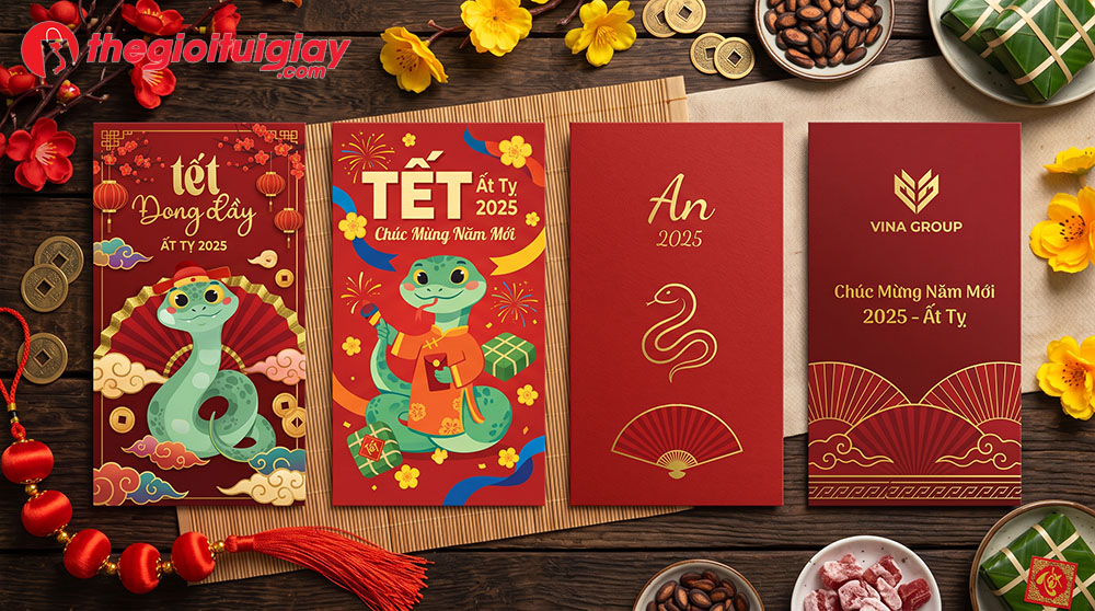 Mẫu thiết kế bao lì xì doanh nghiệp sáng tạo
