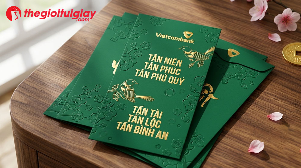 Khám phá mẫu bao lì xì Vietcombank thiết kế hiện đại, sang trọng