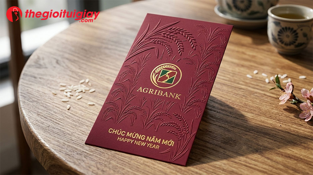 Tham khảo mẫu bao lì xì Agribank mang đậm nét văn hóa Á Đông