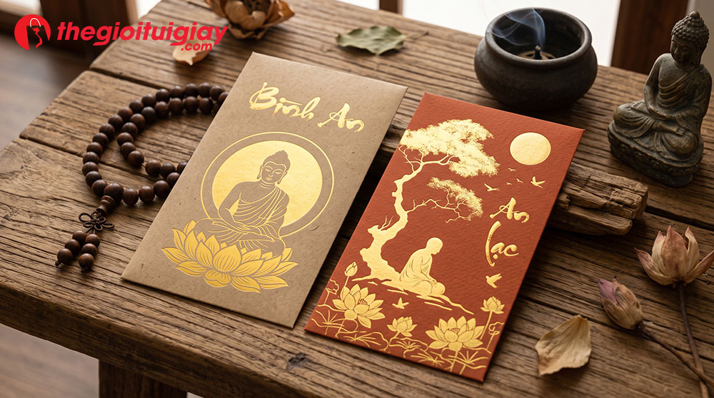C&aacute;c loại chất liệu giấy in bao l&igrave; x&igrave; phật gi&aacute;o phổ biến hiện nay