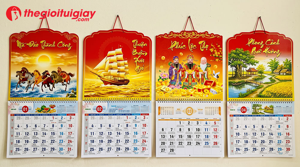 Tổng hợp mẫu in lịch l&ograve; xo giữa chủ đề xu&acirc;n đẹp mắt