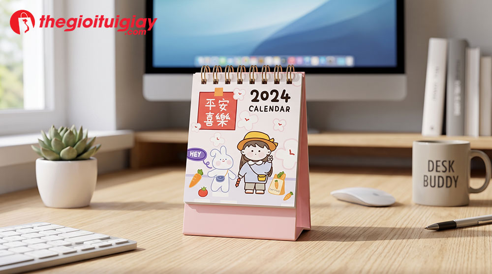 Lịch mini để b&agrave;n thiết kế tối giản cho d&acirc;n văn ph&ograve;ng