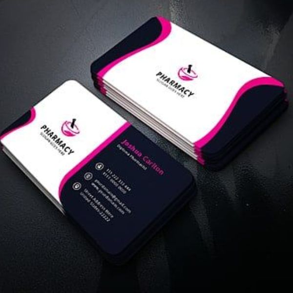 Card visit bác sĩ đen hồng cá tính