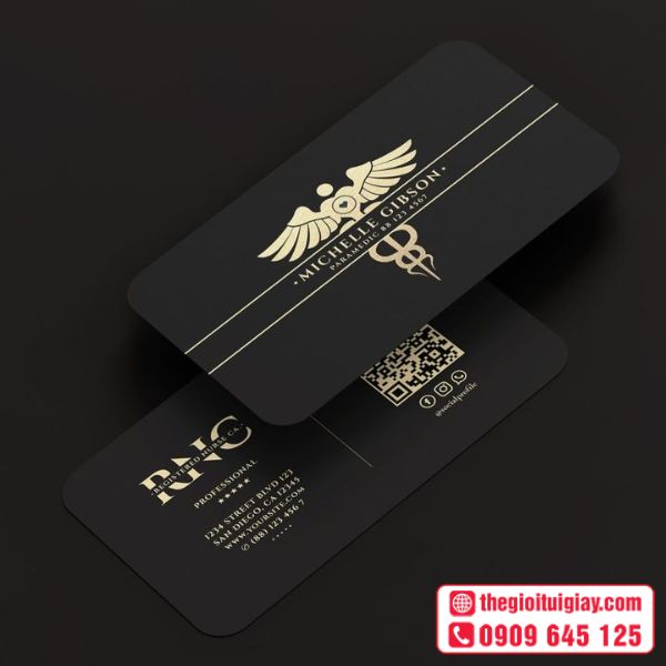 Card visit bác sĩ cao cấp đen vàng