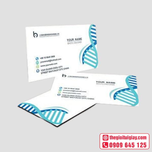 Card visit y tế DNA xanh trắng