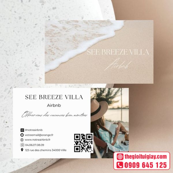 Mẫu card visit khách sạn QR 
