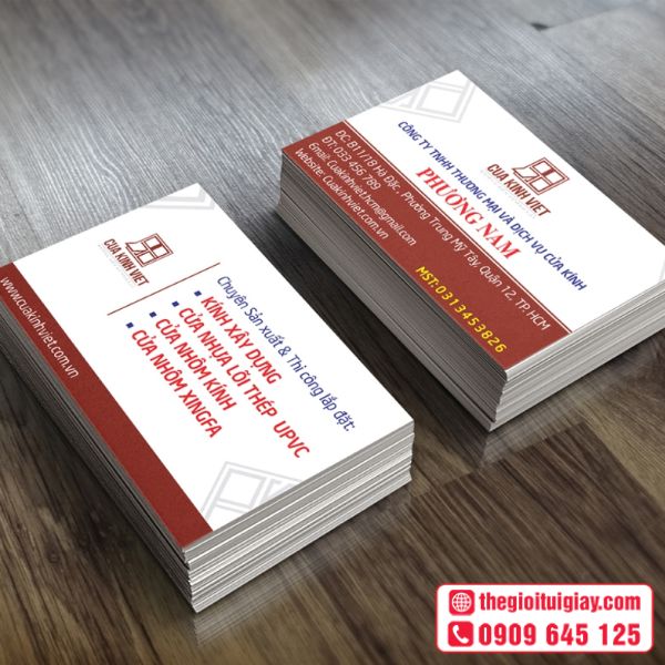 Card Visit Nhôm Kính Đơn Giản