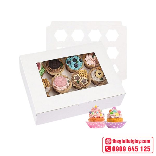 Hộp giấy đựng bánh cupcake