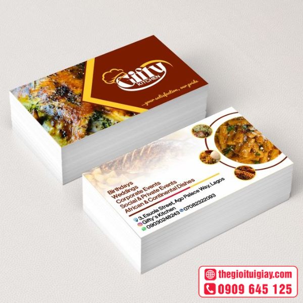 Name card có hình quán ăn