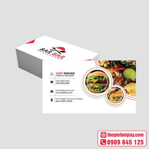 Name card có hình đầu bếp