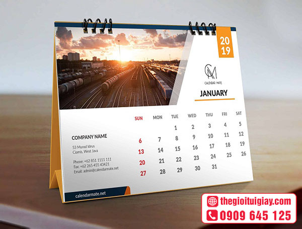 Mẫu lịch để bàn ấn tượng