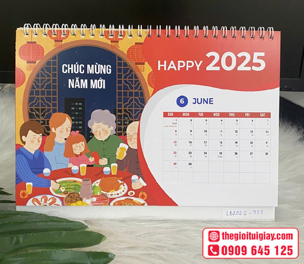 Mẫu lịch để bàn chúc mừng năm mới in bằng công nghệ in offset