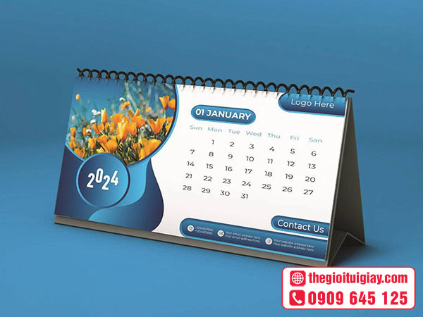 Mẫu lịch để bàn được sản xuất theo yêu cầu