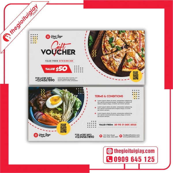  Mẫu voucher ăn uống dành cho các nhà hàng chuyên món Á và Âu 