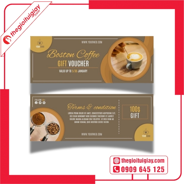  Mẫu voucher c&agrave; ph&ecirc; thiết kế chuy&ecirc;n nghiệp 