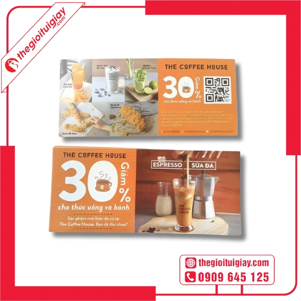 Mẫu voucher c&agrave; ph&ecirc; thiết kế bắt mắt, nổi bật