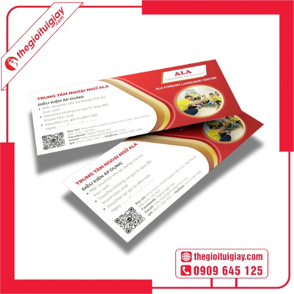 Mẫu voucher học tiếng Anh có mã QR code tiện lợi cho học viên - Ngoại Ngữ Ala