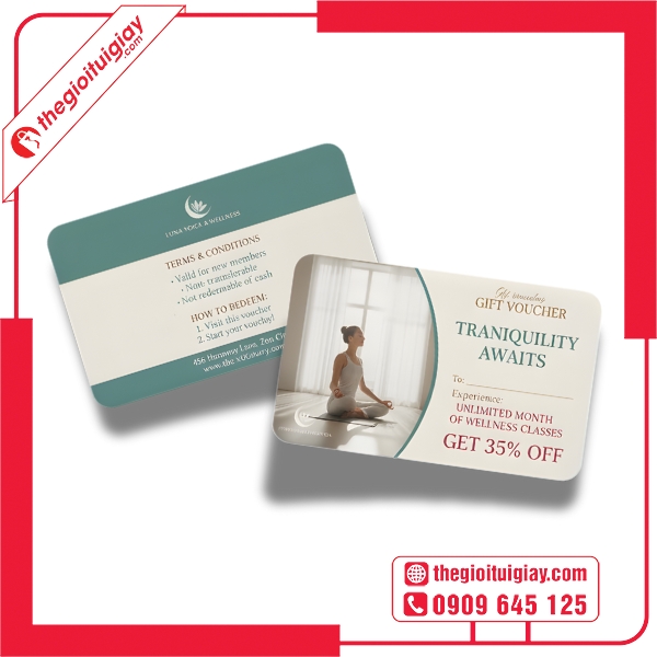 Mẫu in voucher học yoga đẹp
