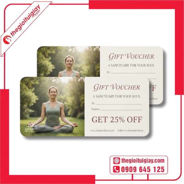  Mẫu voucher học yoga in kỹ thuật số 