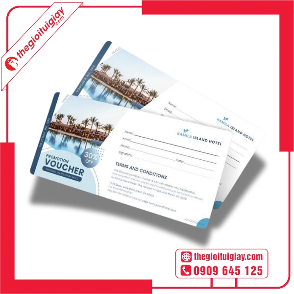  Mẫu voucher khách sạn dùng cho chương trình khuyến mãi - Kamila Island Hotel 