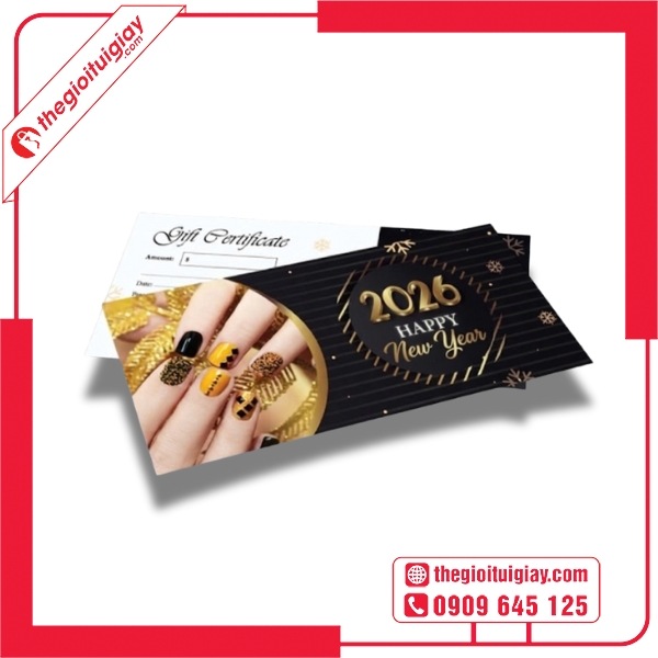 Mẫu voucher làm nail tông màu sang trọng