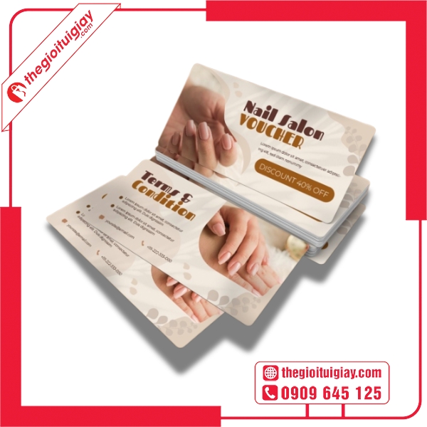 Mẫu voucher làm nail phối màu hài hòa