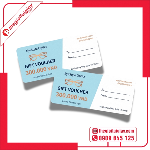 Mẫu voucher mắt kính đẹp, thu hút khách hàng