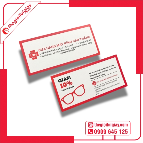 Mẫu voucher mắt kính thiết kế chuyên nghiệp