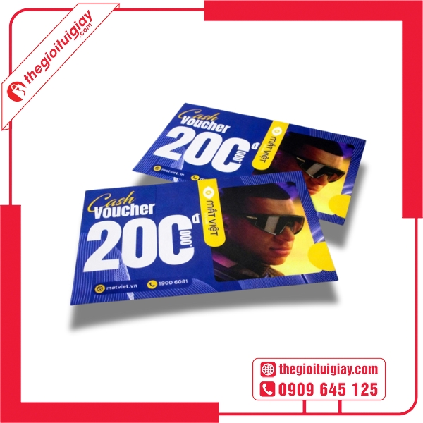 Mẫu voucher mắt kính phong cách hiện đại