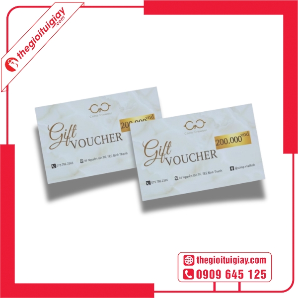 Mẫu voucher mắt kính in chất lượng cao
