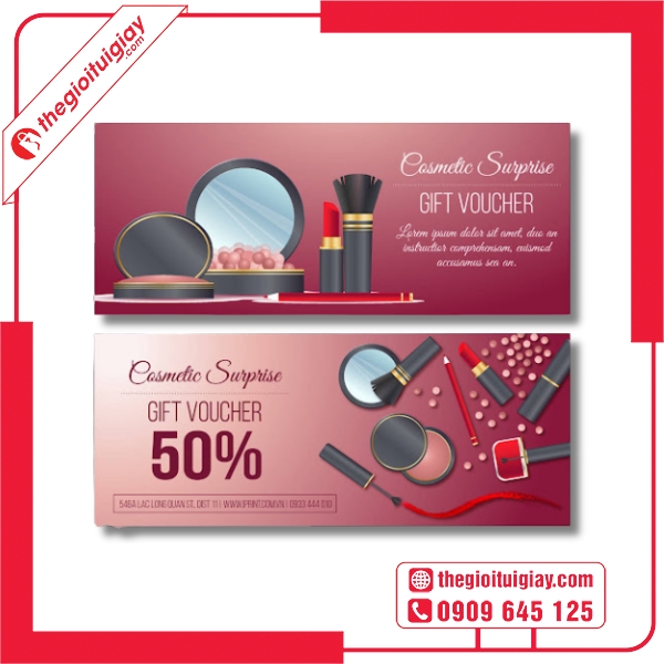  Mẫu voucher mỹ phẩm dùng cho chương trình khuyến mãi 