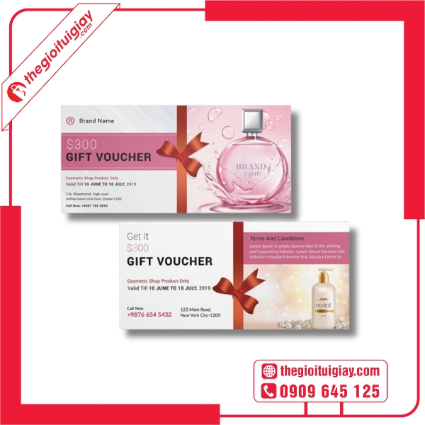  Mẫu voucher mỹ phẩm tông màu pastel dịu dàng 