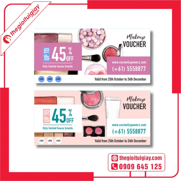 Mẫu voucher mỹ phẩm thiết kế chuyên nghiệp